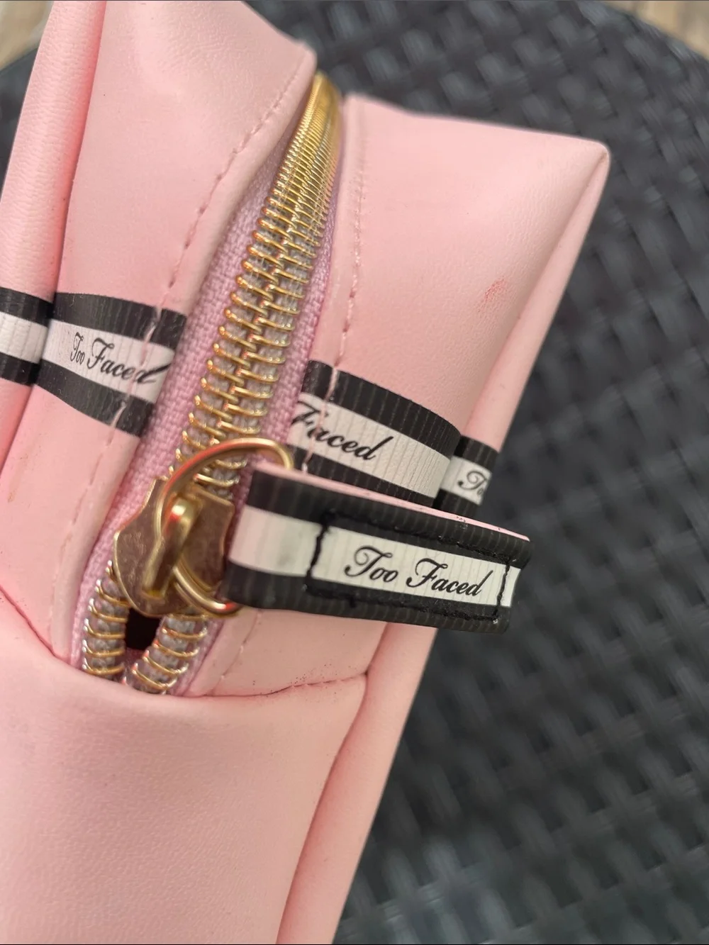 Too Faced Pink Cosmetic Makeup Bag | Travel Toiletry Case/ Bag